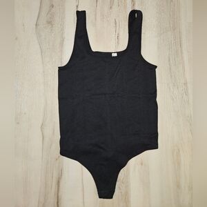 SO (Kohl’s) Women's Black Ribbed Scoop Neck Tank Bodysuit Medium Sleeveless
